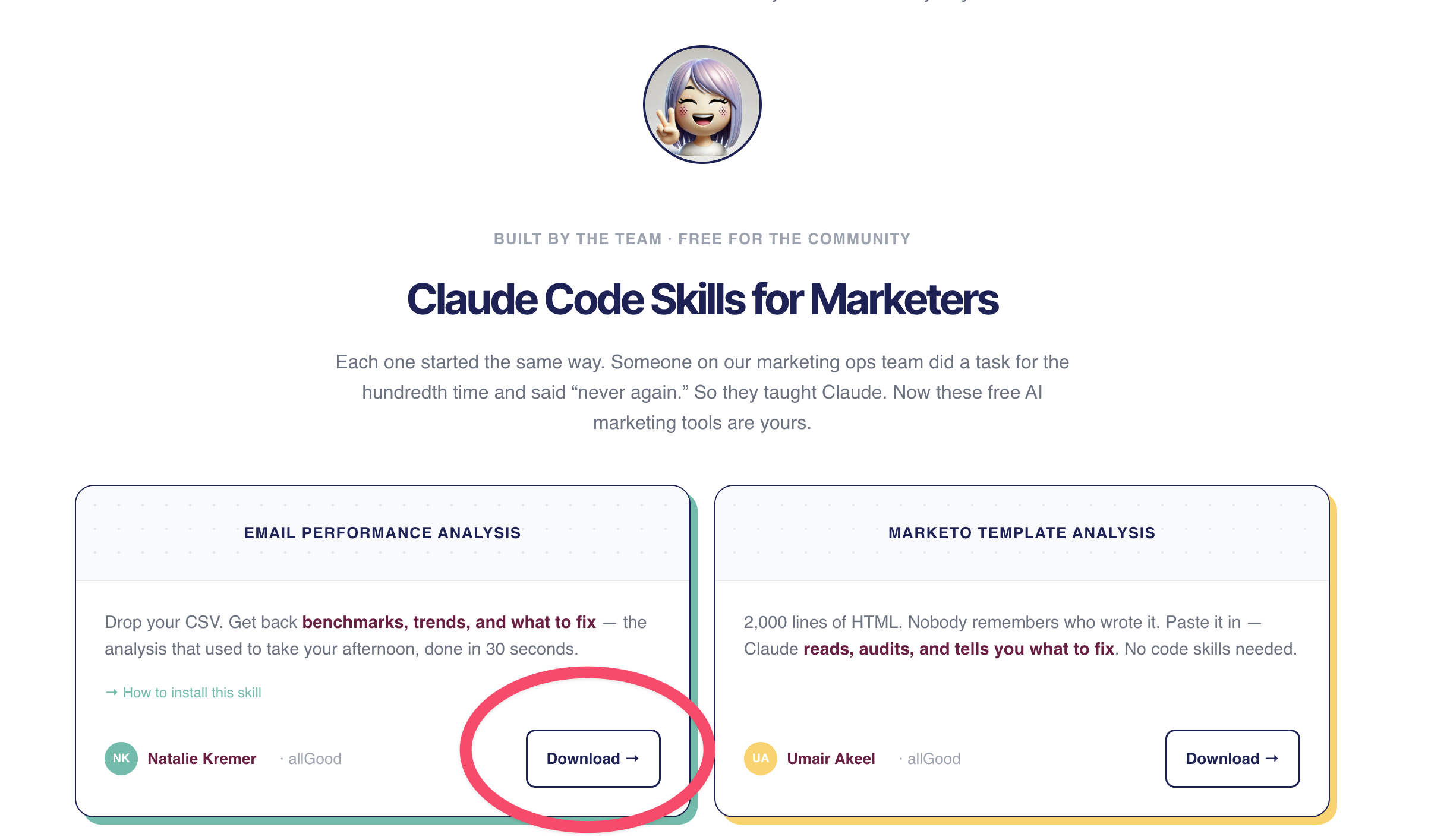 Download the skill you want to use