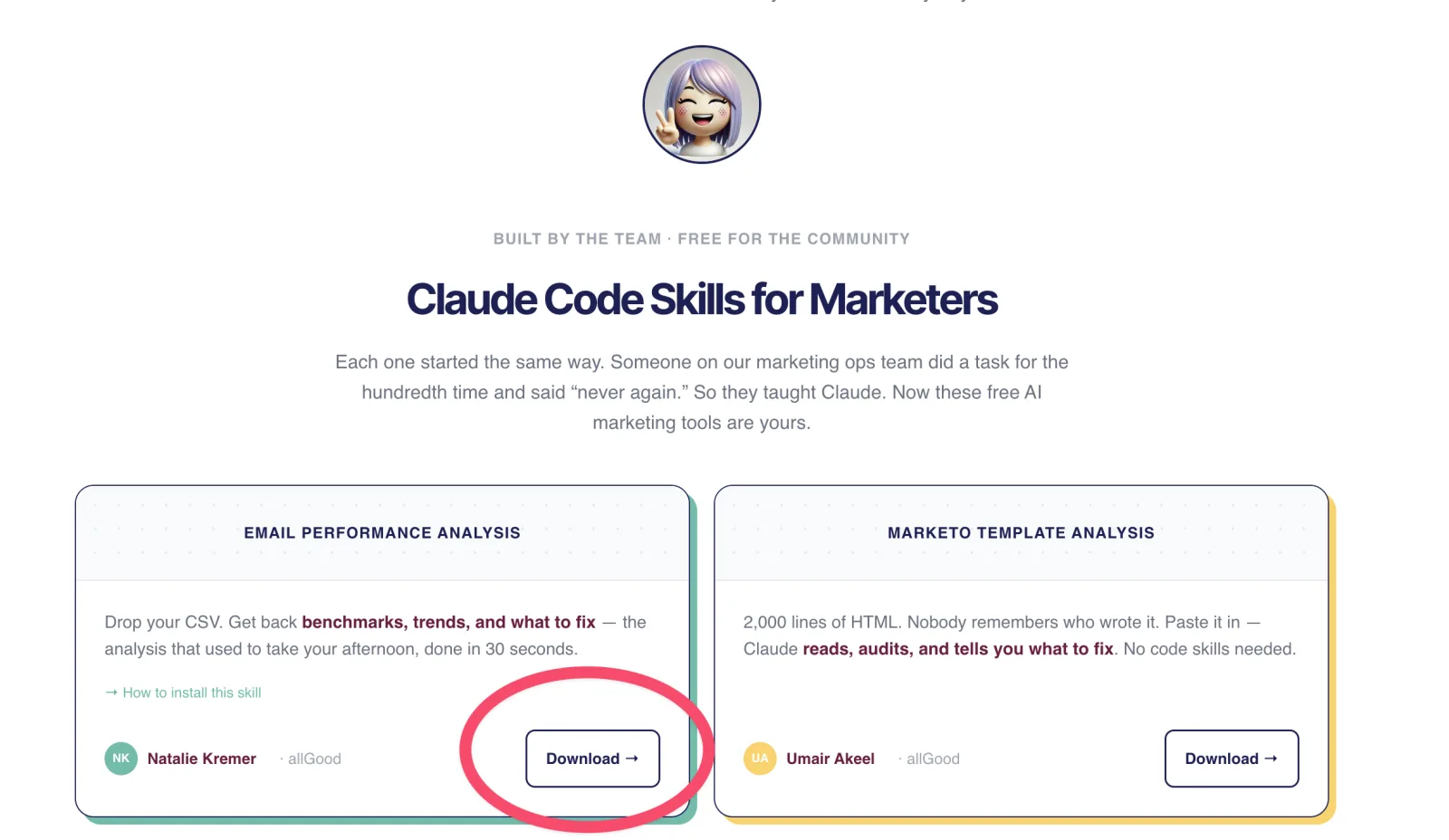 Download the skill you want to use