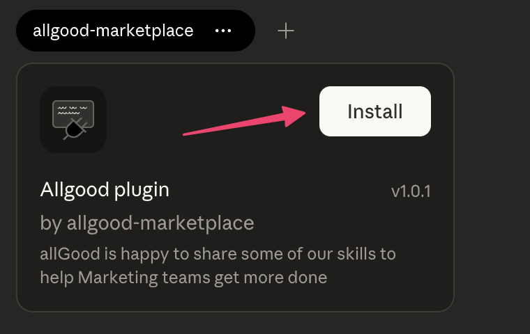 Install the allGood plugin