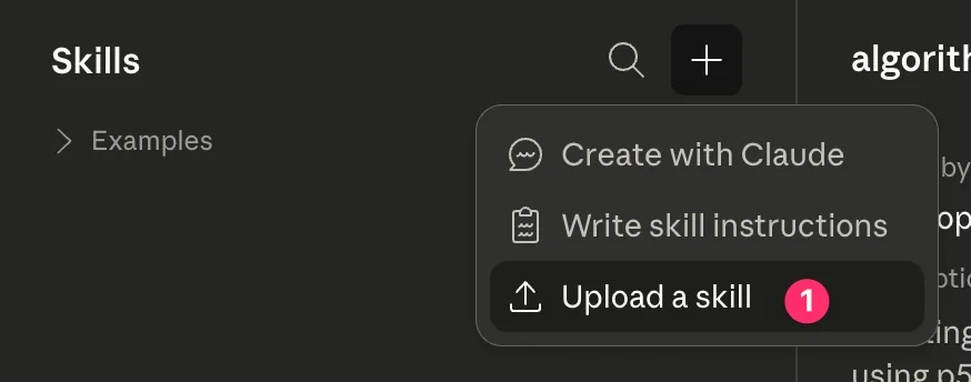 Upload the skill