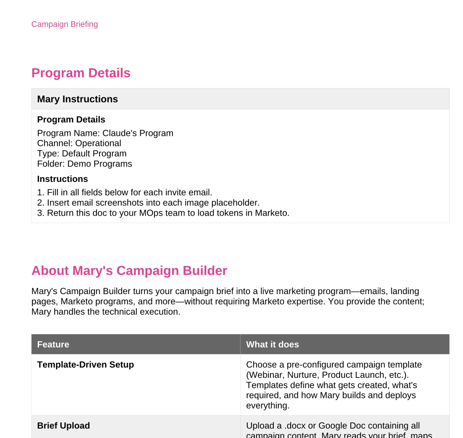 Building a Marketo Engage program end to end through the Marketo MCP.