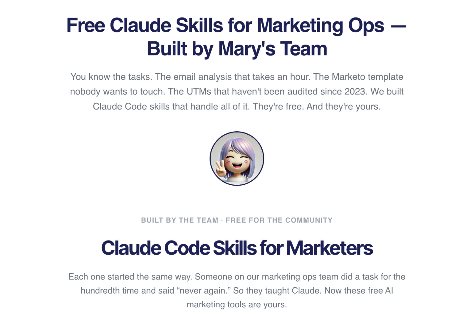 Free Claude skills for Marketing Ops: built by allGood's team, free for the community.