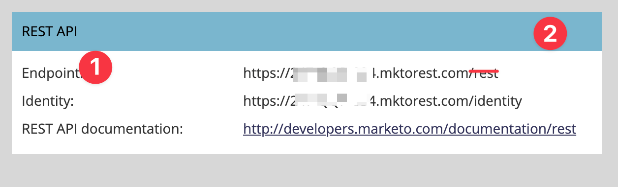Copy the endpoint, but leave off the /rest. The MCP server handles that part.