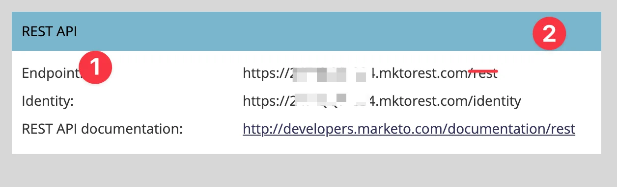 Copy the endpoint, but leave off the /rest. The MCP server handles that part.